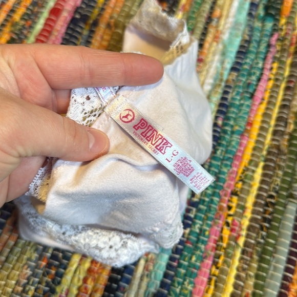 Vintage VS PINK Lace Trimmed Pink Panties Size Large - Picture 3 of 3